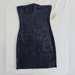 Forever 21 Strapless navy blue Sequin Dress